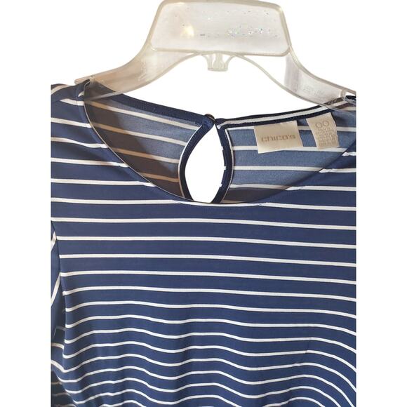 Chico's Dark Blue Bell Sleeve Blouse, Chico's 00/XS - Picture 2 of 6